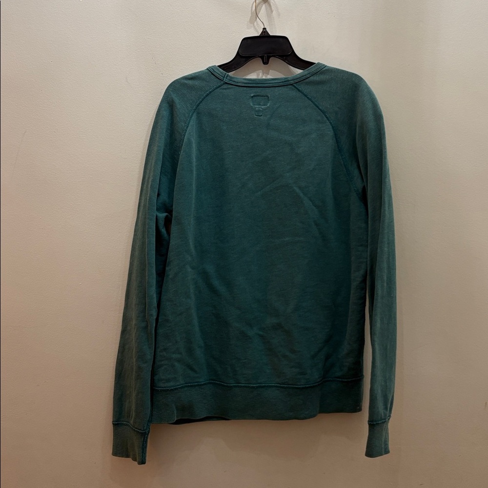 100% cotton J. Crew Men's Teal Crewneck vintage fleece Sweater - Picture 5 of 6